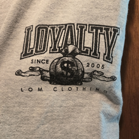 LOM Clothing "Loyalty over money" fleeced lined gray joggers sz2X 34"x32" - Picture 3 of 9